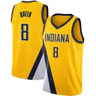 Youth Trevelin Queen Indiana Pacers Yellow Swingman 2019/20 Jersey - Statement Edition