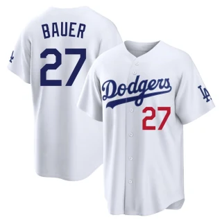 Youth Trevor Bauer Los Angeles Dodgers White Limited Home Stadium Jersey