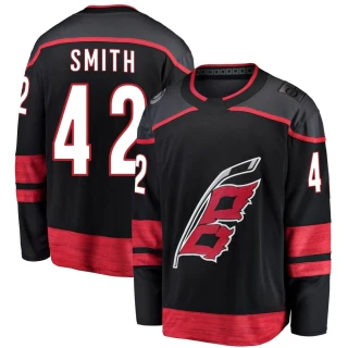 Youth Ty Smith Carolina Hurricanes Black Breakaway Alternate Jersey