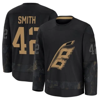 Youth Ty Smith Carolina Hurricanes Black Premium 2024 Military Appreciation Practice Jersey