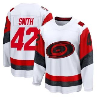 Youth Ty Smith Carolina Hurricanes White Breakaway Away 2025 Jersey