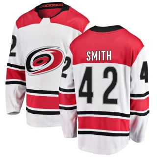 Youth Ty Smith Carolina Hurricanes White Breakaway Away Jersey