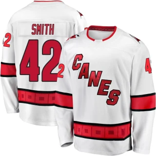 Youth Ty Smith Carolina Hurricanes White Breakaway Away Premier Jersey
