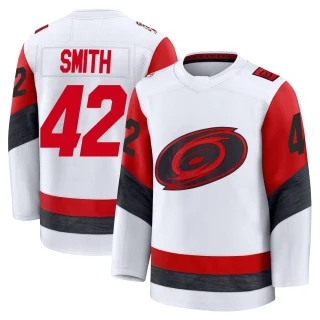 Youth Ty Smith Carolina Hurricanes White Premium Away 2025 Jersey