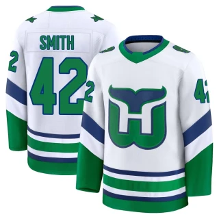 Youth Ty Smith Carolina Hurricanes White Premium Throwback Jersey