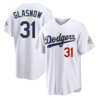 Youth Tyler Glasnow Los Angeles Dodgers Gold Limited White 2026 Collection Stadium Jersey