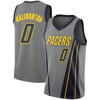 Youth Tyrese Haliburton Indiana Pacers Gray Swingman 2018/19 Jersey - City Edition