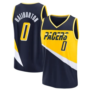 Youth Tyrese Haliburton Indiana Pacers Navy Fast Break 2021/22 Replica City Edition Jersey
