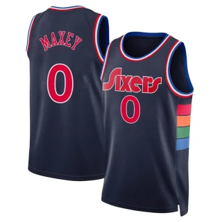 Youth Tyrese Maxey Philadelphia 76ers Navy Swingman 2021/22 City Edition Jersey