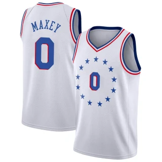 Youth Tyrese Maxey Philadelphia 76ers White Swingman 2018/19 Jersey - Earned Edition