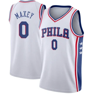 Youth Tyrese Maxey Philadelphia 76ers White Swingman Jersey - Association Edition