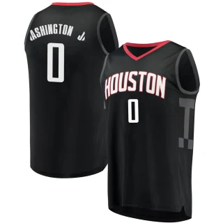 Youth TyTy Washington Jr. Houston Rockets Black Fast Break Jersey - Statement Edition