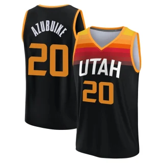 Youth Udoka Azubuike Utah Jazz Black Fast Break 2021/22 Replica City Edition Jersey