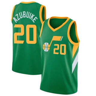Youth Udoka Azubuike Utah Jazz Green Swingman 2020/21 Jersey - Earned Edition