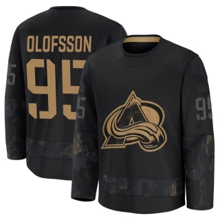Youth Victor Olofsson Colorado Avalanche Black Premium 2024 Military Appreciation Practice Jersey