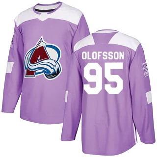 Youth Victor Olofsson Colorado Avalanche Purple Authentic Fights Cancer Practice Jersey