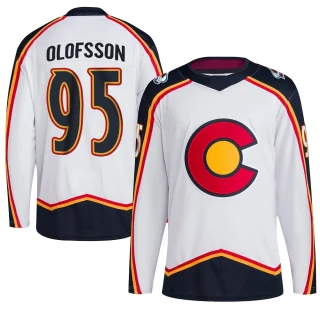 Youth Victor Olofsson Colorado Avalanche White Authentic Reverse Retro 2.0 Jersey