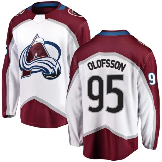 Youth Victor Olofsson Colorado Avalanche White Breakaway Away Jersey