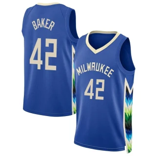 Youth Vin Baker Milwaukee Bucks Royal Swingman 2022/23 City Edition Jersey