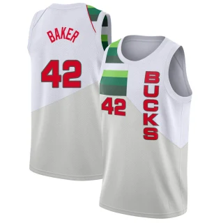 Youth Vin Baker Milwaukee Bucks White Swingman 2018/19 Jersey - Earned Edition