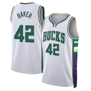 Youth Vin Baker Milwaukee Bucks White Swingman 2021/22 City Edition Jersey
