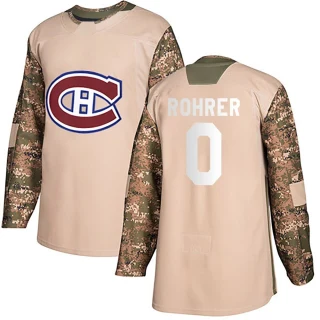 Youth Vinzenz Rohrer Montreal Canadiens Camo Authentic Veterans Day Practice Jersey