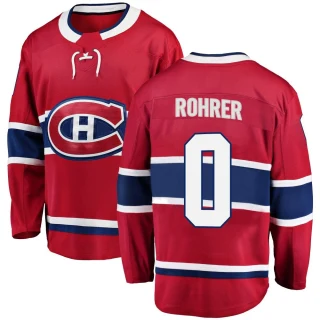 Youth Vinzenz Rohrer Montreal Canadiens Red Breakaway Home Jersey