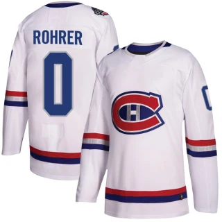 Youth Vinzenz Rohrer Montreal Canadiens White Authentic 2017 100 Classic Jersey