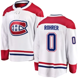 Youth Vinzenz Rohrer Montreal Canadiens White Breakaway Away Jersey