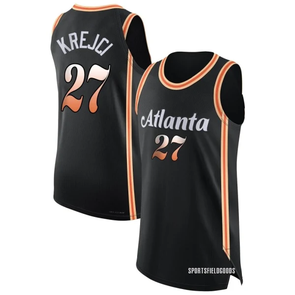Youth Vit Krejci Atlanta Hawks Black Authentic 2022/23 City Edition Jersey