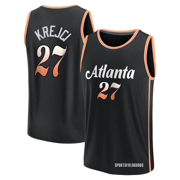 Youth Vit Krejci Atlanta Hawks Black Fast Break 2022/23 City Edition Jersey