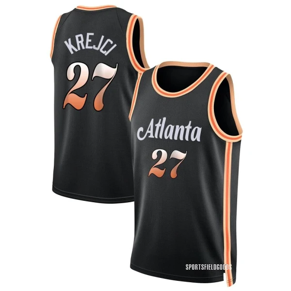 Youth Vit Krejci Atlanta Hawks Black Swingman 2022/23 City Edition Jersey