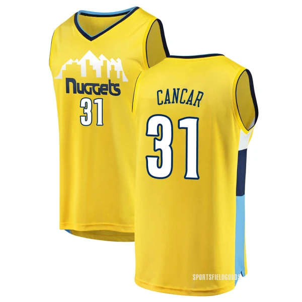 Youth Vlatko Cancar Denver Nuggets Yellow Fast Break Jersey - Statement Edition