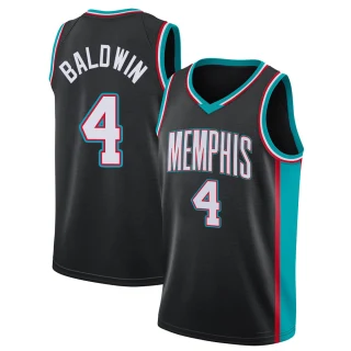 Youth Wade Baldwin Memphis Grizzlies Black Swingman 2020/21 Hardwood Classics Jersey
