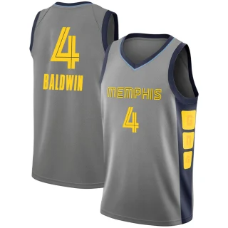 Youth Wade Baldwin Memphis Grizzlies Gray Swingman 2018/19 Jersey - City Edition