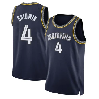 Youth Wade Baldwin Memphis Grizzlies Navy Swingman 2021/22 City Edition Jersey