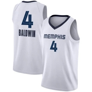 Youth Wade Baldwin Memphis Grizzlies White Swingman 2020/21 Jersey - Association Edition