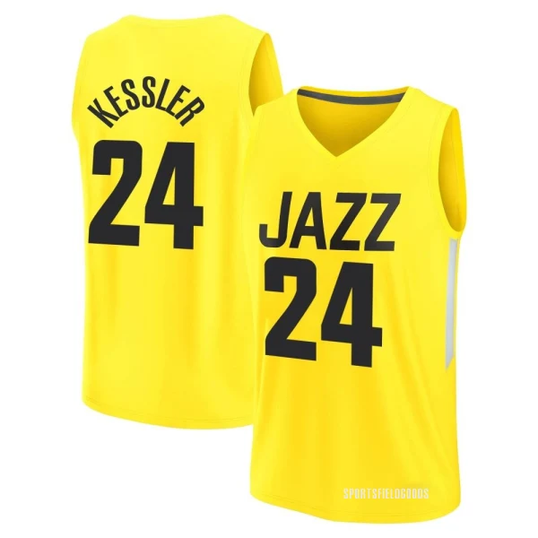 Youth Walker Kessler Utah Jazz Yellow Fast Break 2022/23 City Edition Jersey