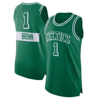 Youth Walter Brown Boston Celtics Green Authentic Kelly 2021/22 City Edition Jersey