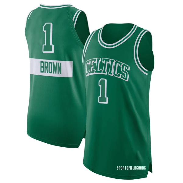 Youth Walter Brown Boston Celtics Green Authentic Kelly 2021/22 City Edition Jersey