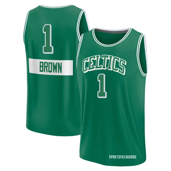 Youth Walter Brown Boston Celtics Green Fast Break Kelly 2021/22 Replica City Edition Jersey