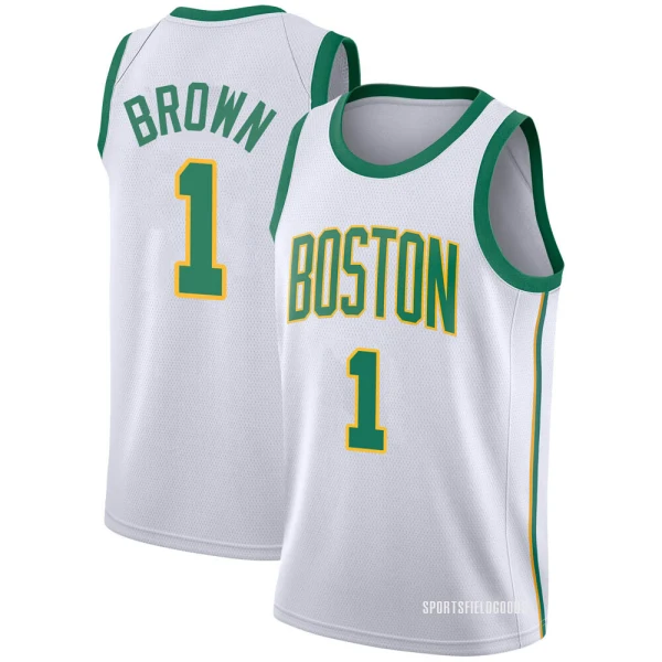 Youth Walter Brown Boston Celtics White Swingman 2018/19 Jersey - City Edition