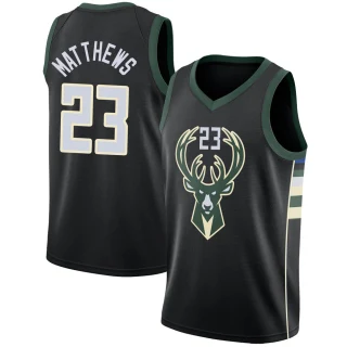 Youth Wesley Matthews Milwaukee Bucks Black Swingman Jersey - Statement Edition