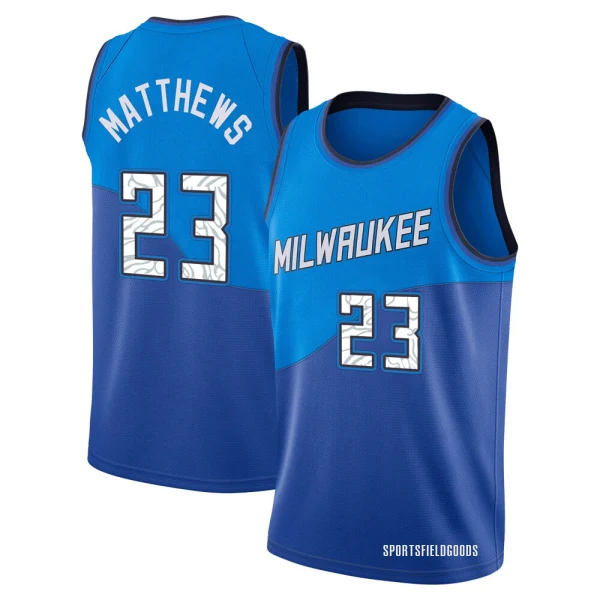 Youth Wesley Matthews Milwaukee Bucks Blue Swingman 2020/21 Jersey - City Edition