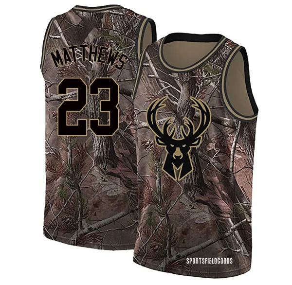 Youth Wesley Matthews Milwaukee Bucks Camo Swingman Realtree Collection Jersey