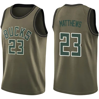 Youth Wesley Matthews Milwaukee Bucks Green Swingman Salute to Service Jersey