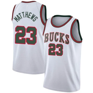 Youth Wesley Matthews Milwaukee Bucks White Swingman Fashion Hardwood Classics Jersey