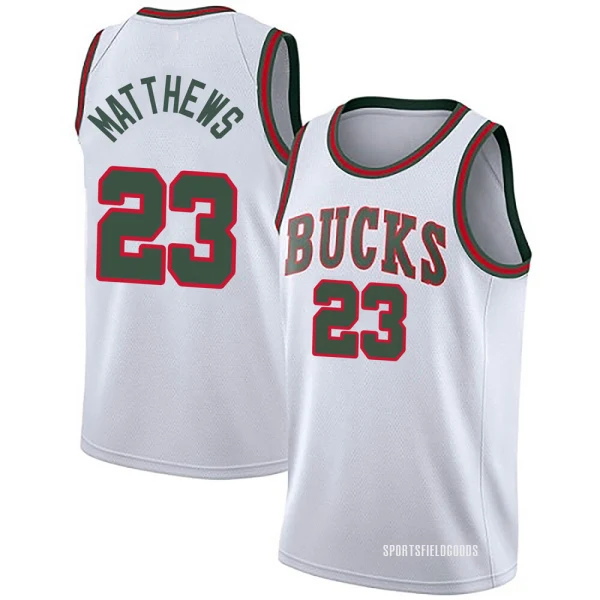 Youth Wesley Matthews Milwaukee Bucks White Swingman Fashion Hardwood Classics Jersey