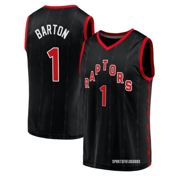 Youth Will Barton Toronto Raptors Black Fast Break 2020/21 Jersey - Statement Edition