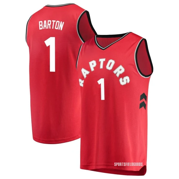 Youth Will Barton Toronto Raptors Red Fast Break Jersey - Icon Edition